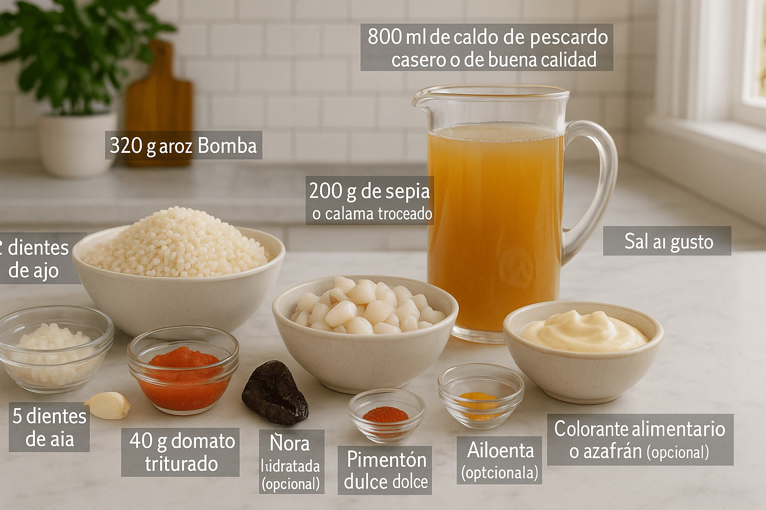 Ingredientes para preparar Arroz a Banda Thermomix