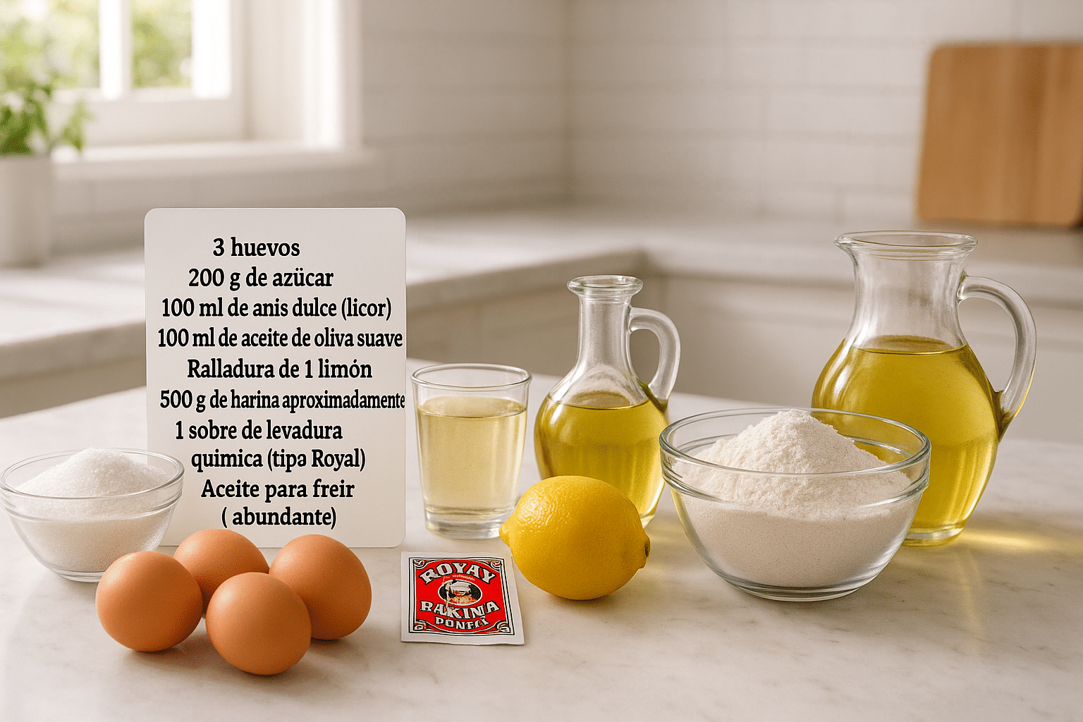 Ingredientes para las Rosquillas de Palo