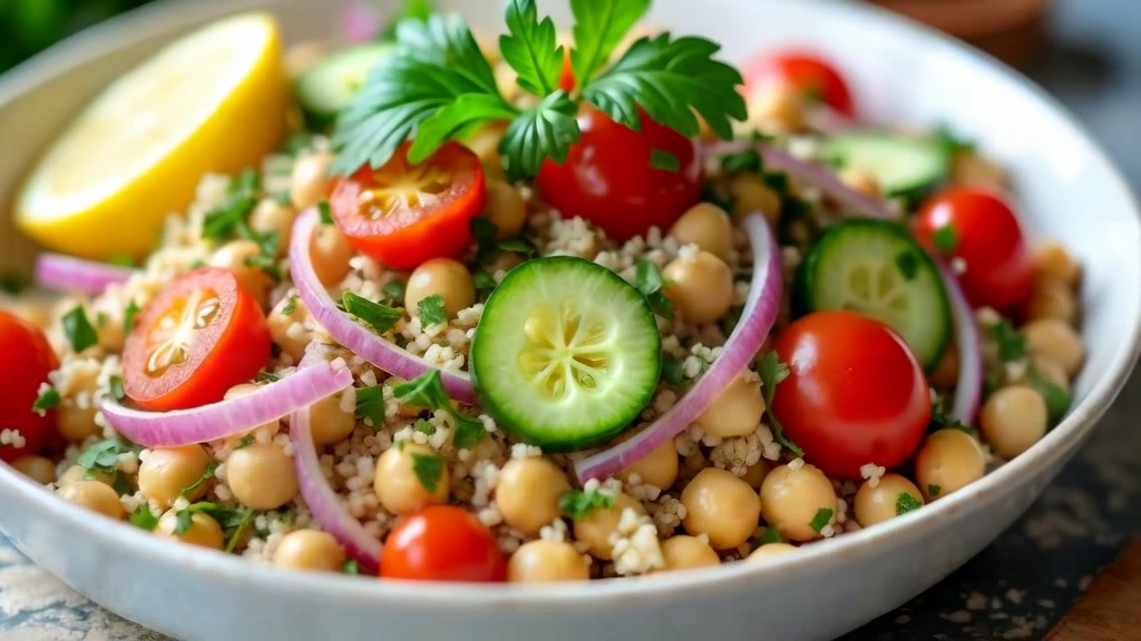 Ensalada de quinoa y garbanzos