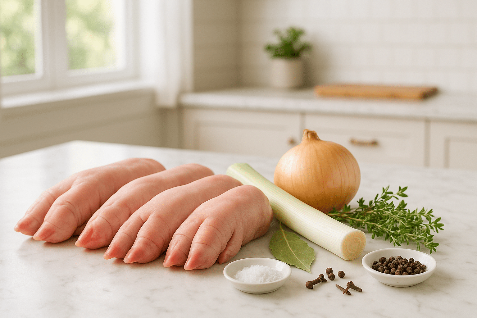 Ingredientes Para las manitas de cerdo guisadas