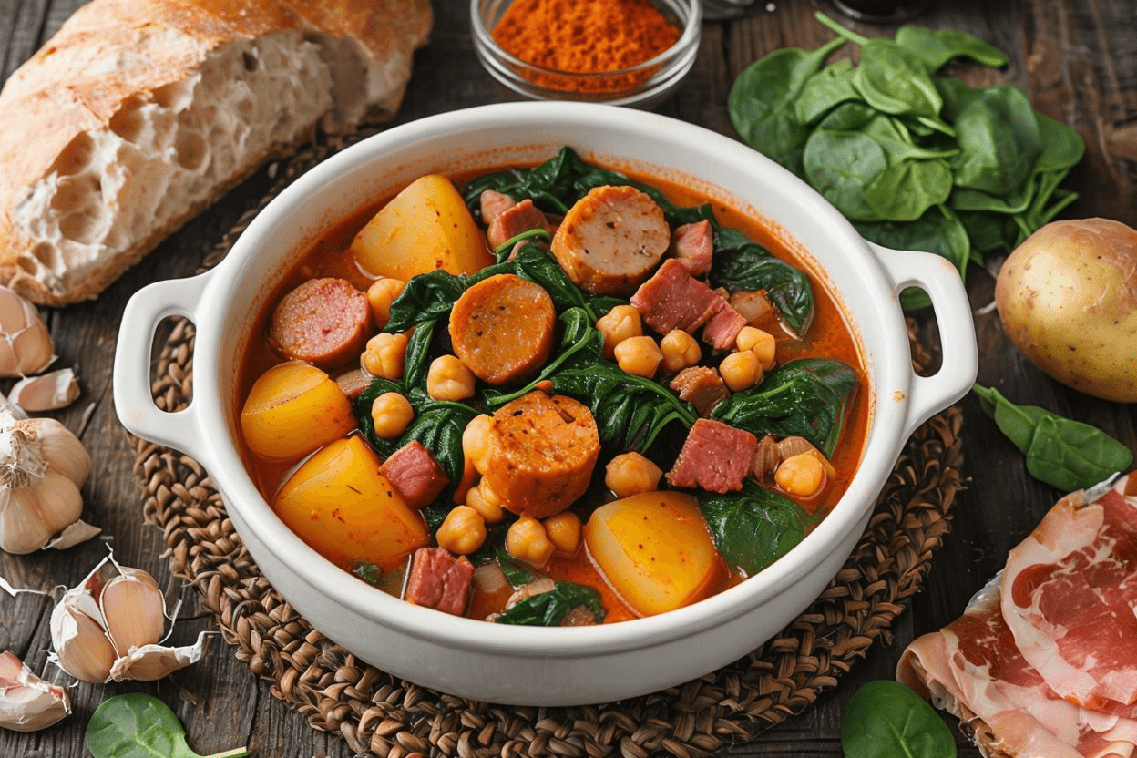 🥣 Receta de Potaje de Garbanzos con Espinacas y Chorizo