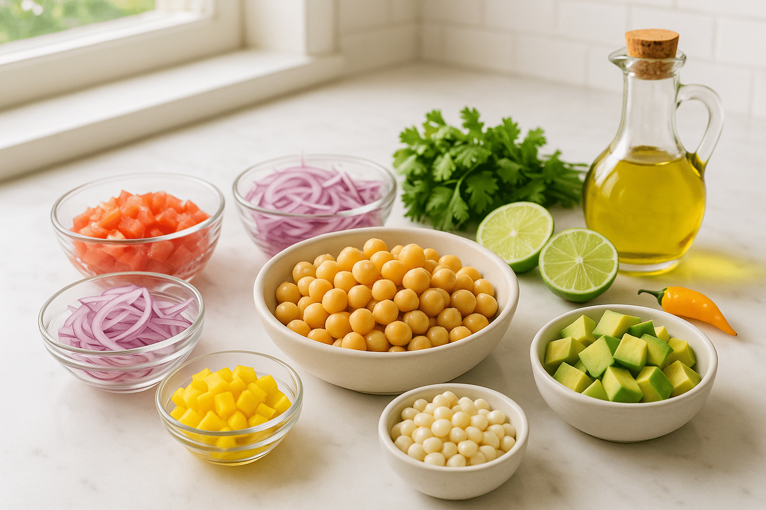 Ingredientes Ensalada de Garbanzos Peruana