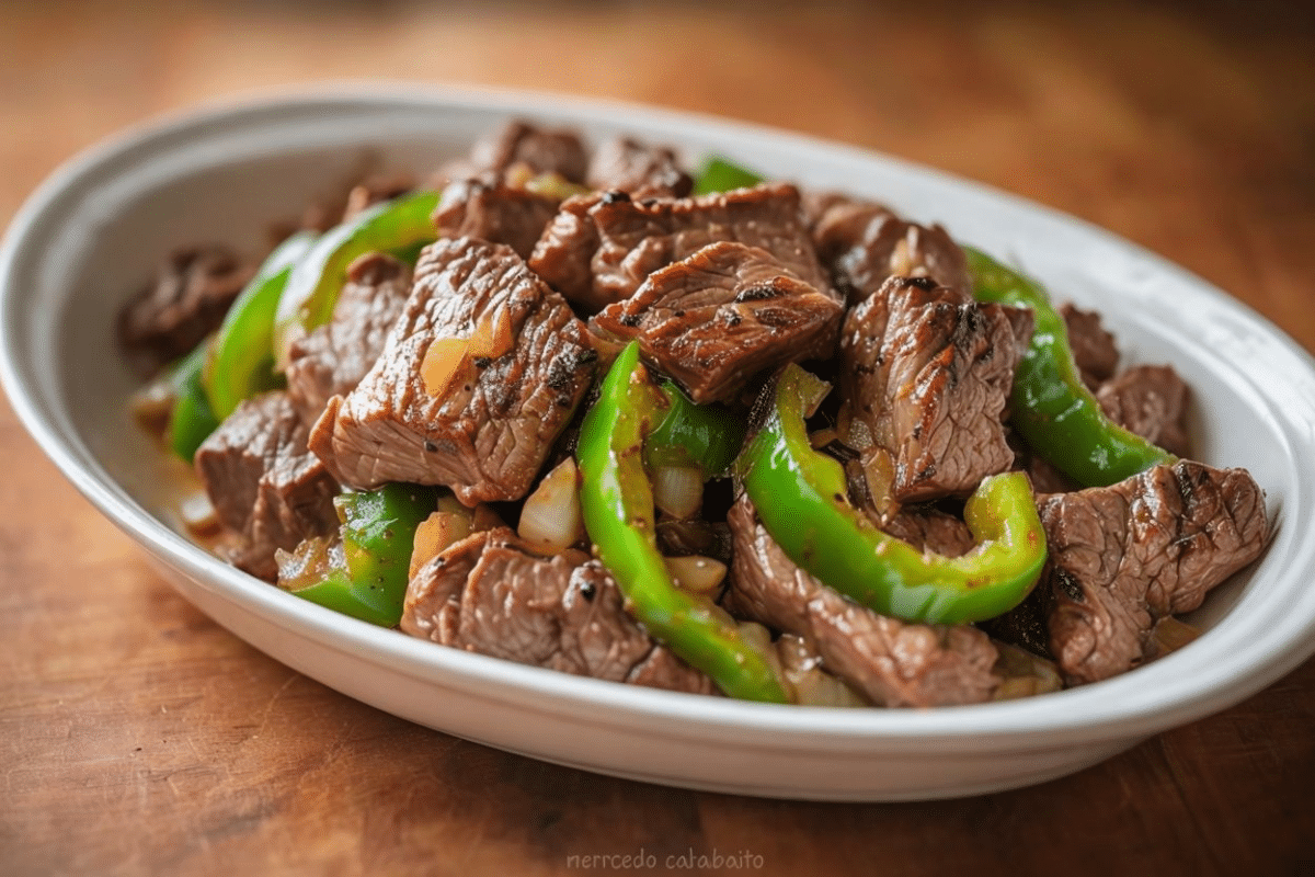 Ternera con pimientos estilo chino