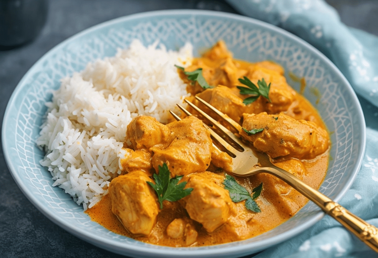 pollo al curry con nata