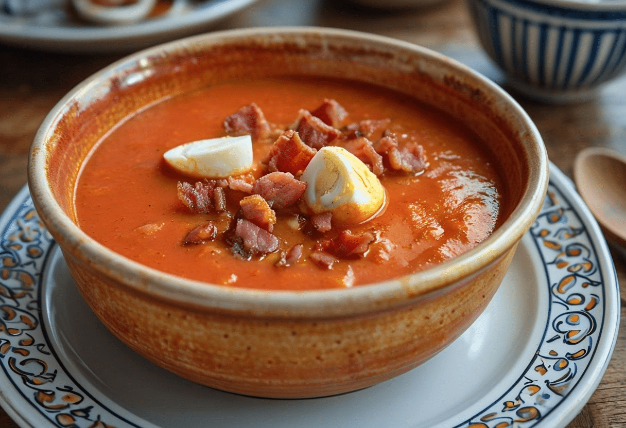 Salmorejo Cordobés con Lascas de Huevo y Jamón Ibérico 