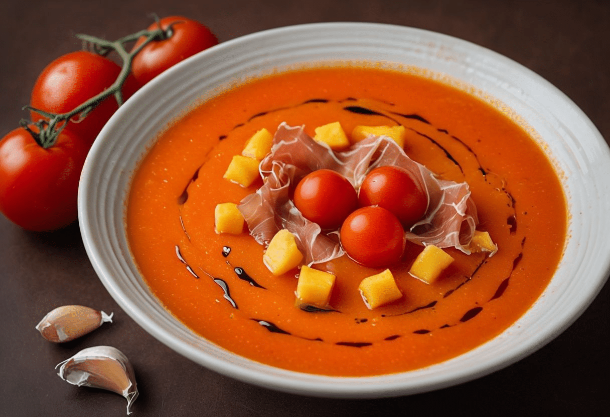 Salmorejo Cordobés con Lascas de Huevo y Jamón Ibérico 