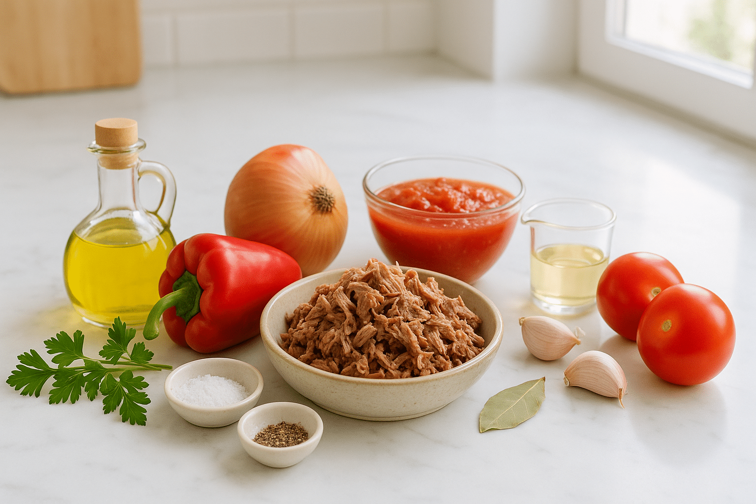 Ingredientes para hacer ropa vieja