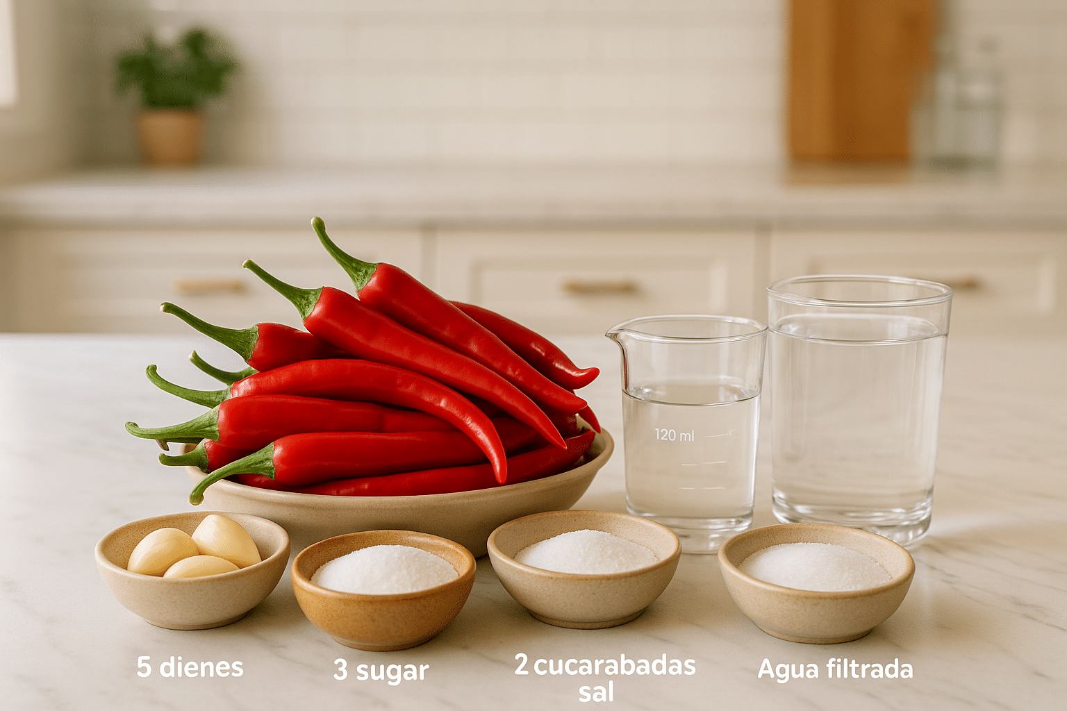 Ingredientes para Salsa Sriracha Casera