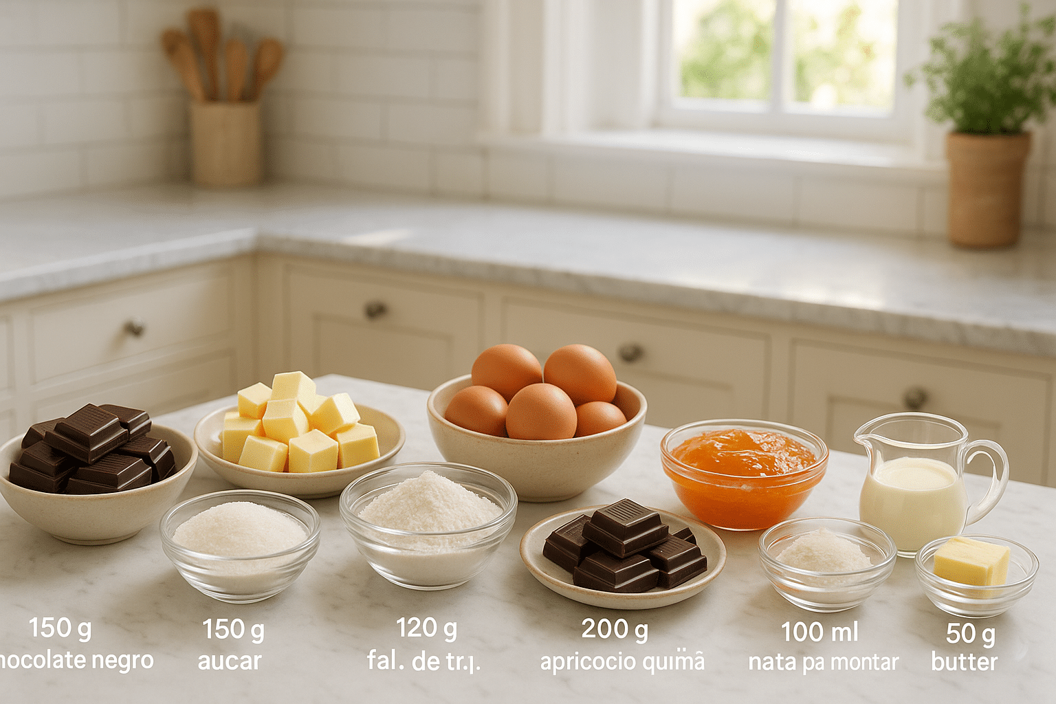 Ingredientes para hacer Tarta Sacher