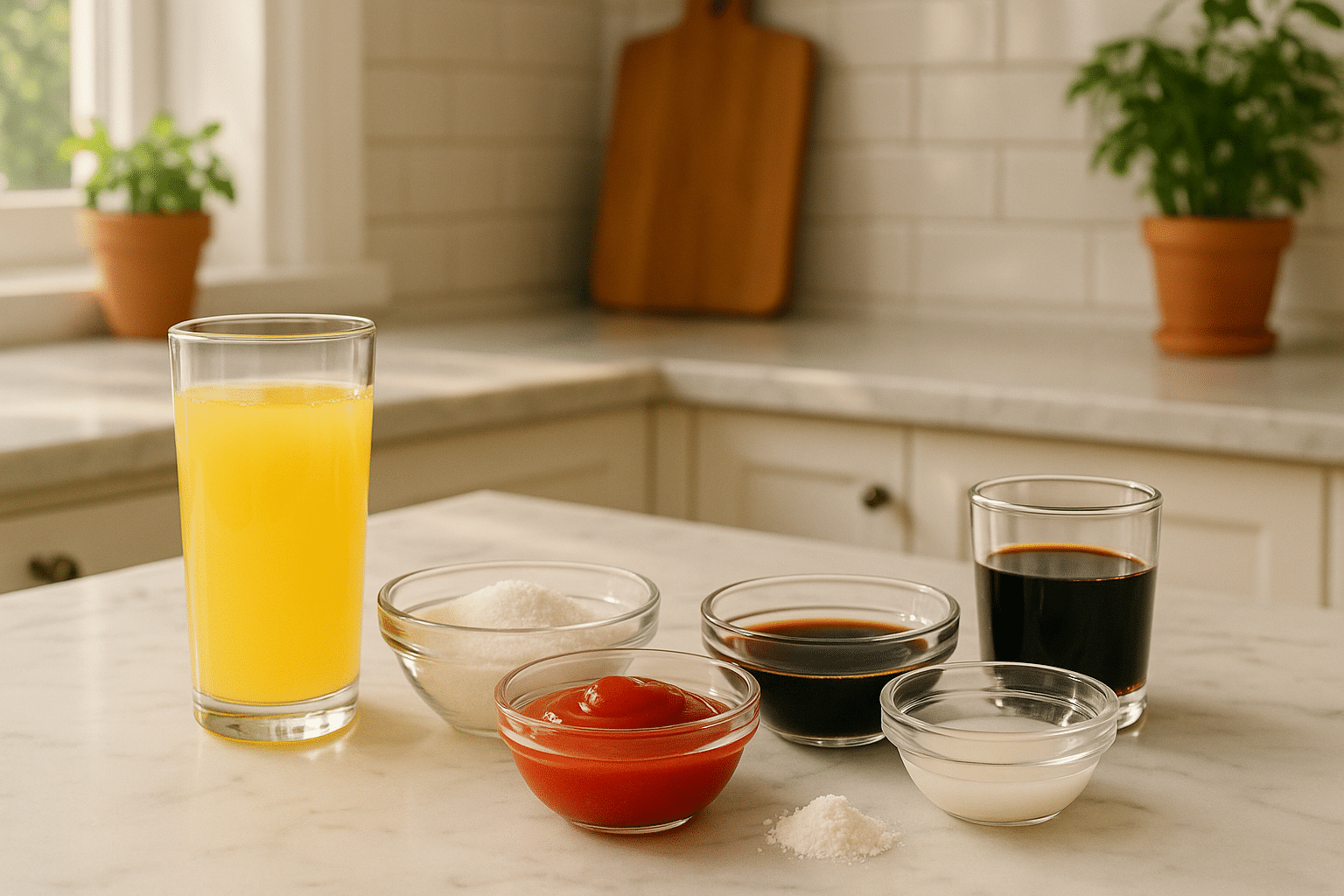 Ingredientes para la Salsa Agridulce China Casera