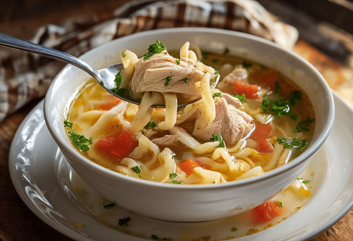 Receta Sopa de Pollo con Fideos