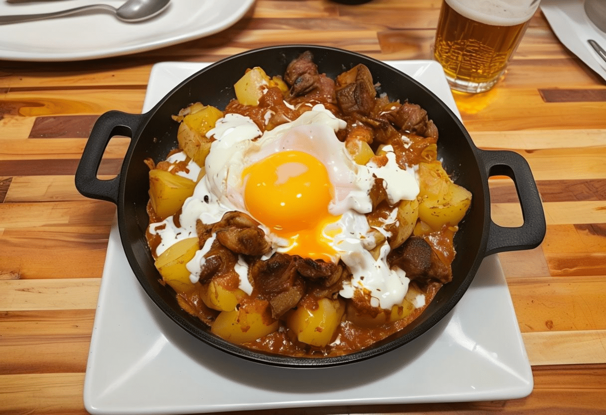 Huevos Rotos con Picadillo