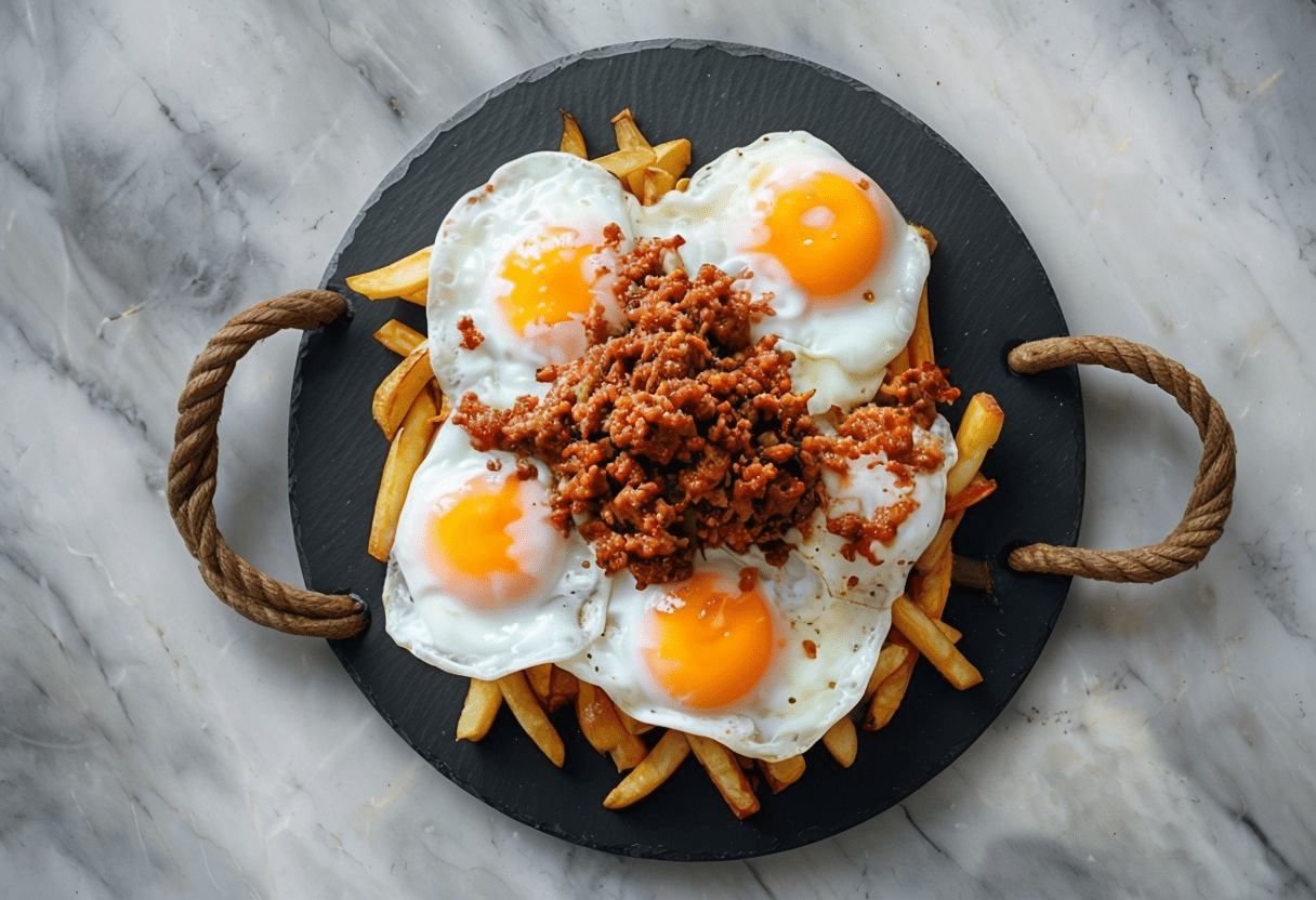 Huevos Rotos con Picadillo