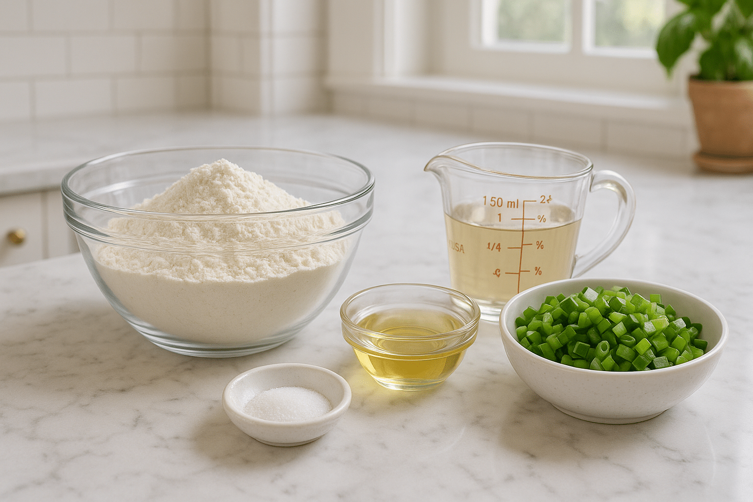 Ingredientes para Pastel de Mil Capas o Cong You Bing