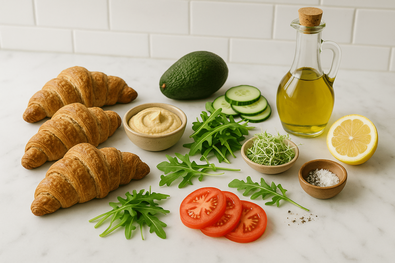 Ingredientes para Croissant Vegetal